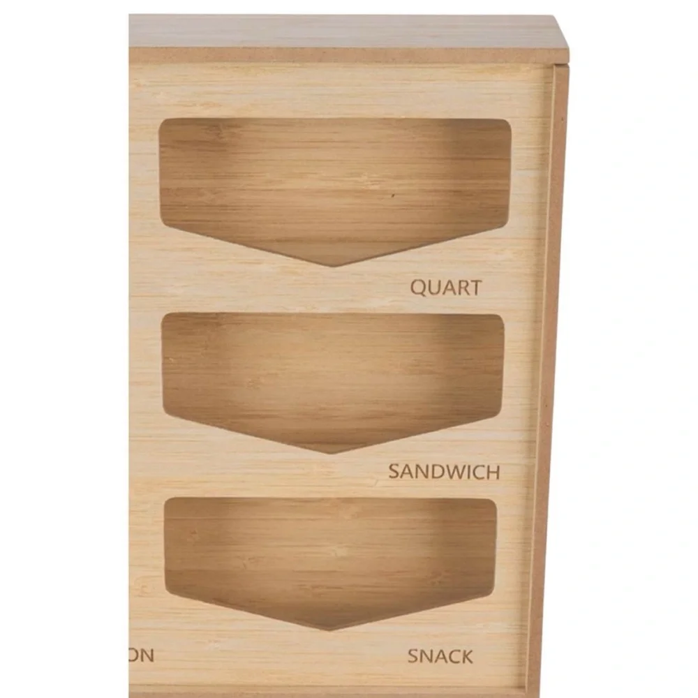 Bamboo Food Storage Bag Organizer